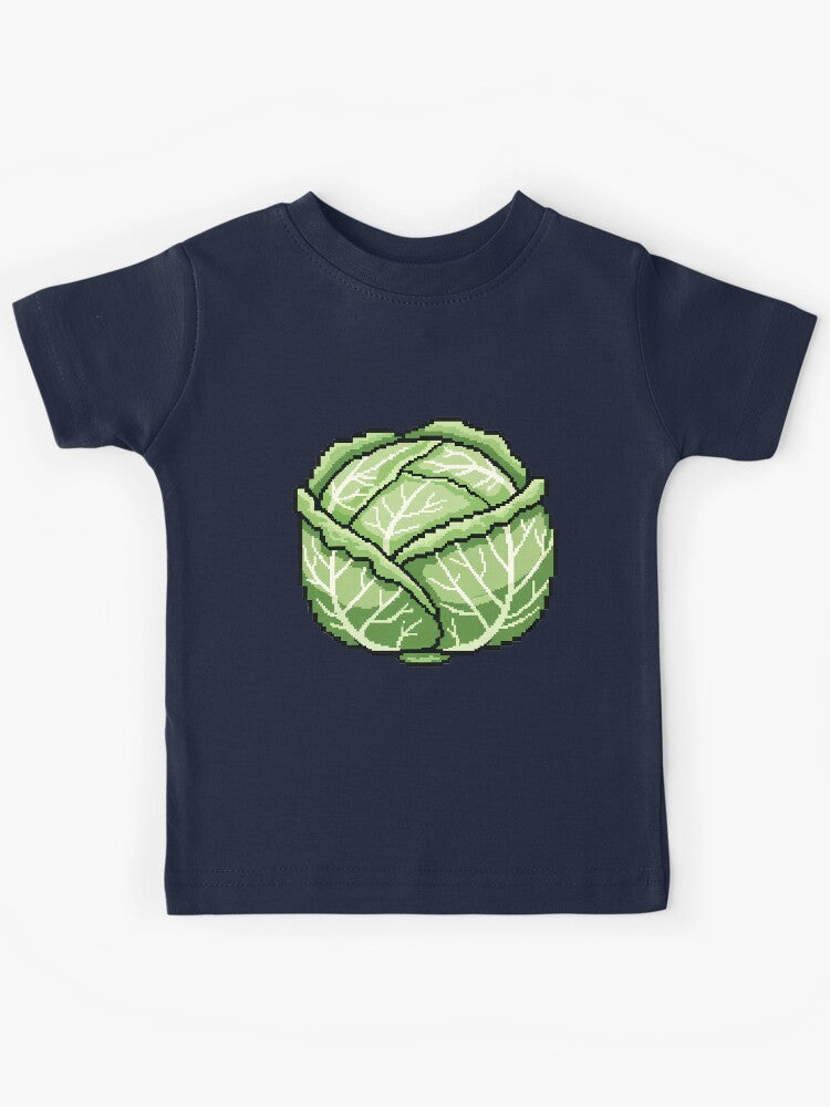 Cabbage Pixel Art Retro Vegetable Kids T-Shirt