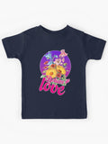 red vintage flowers with hummingbird Kids T-Shirt