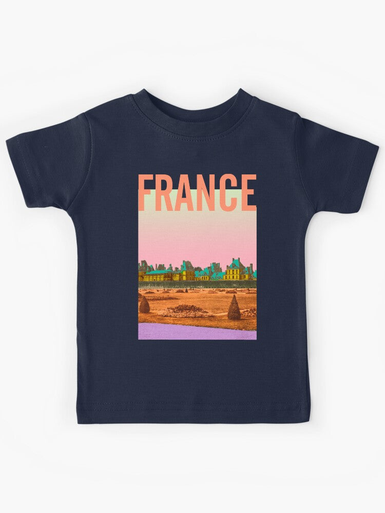 Historic Fontainebleau Palace Retro Architecture Art Design Kids T-Shirt