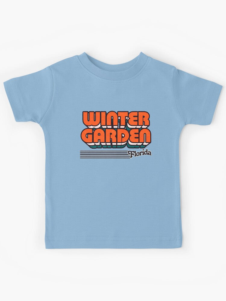 Winter Garden Florida Retro Stripes Kids T-Shirt