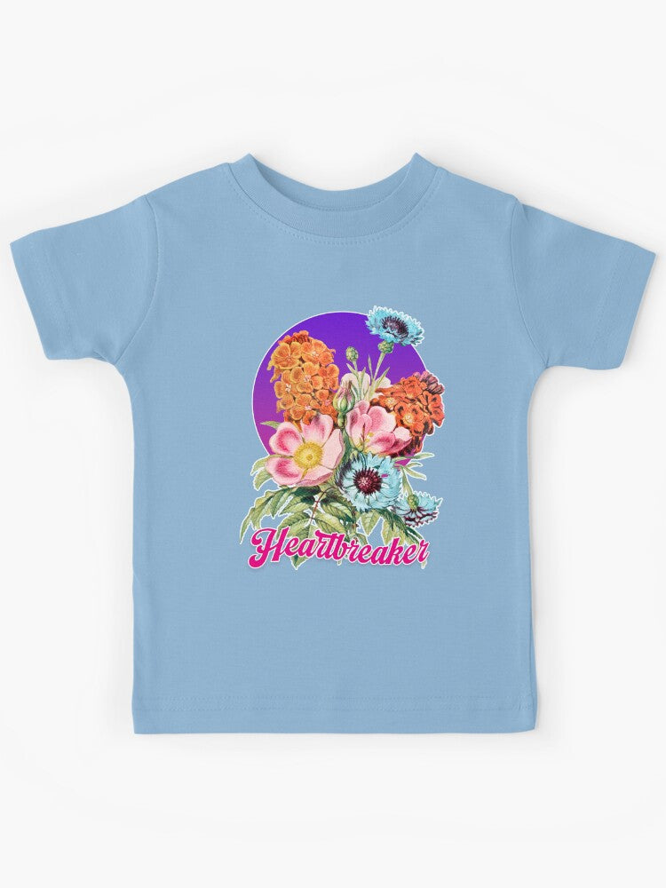 white vintage flowers nostalgic retro pattern Kids T-Shirt