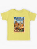 Vintage Munich travel poster Bavaria holiday design Kids T-Shirt