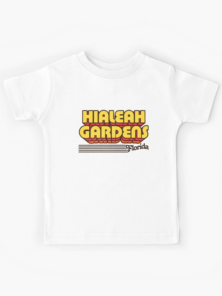 Hialeah Gardens Florida Retro Stripes Kids T-Shirt