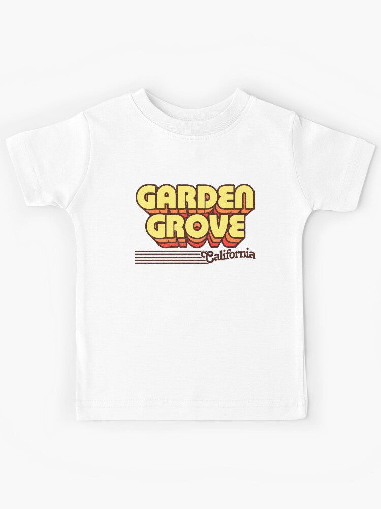 Garden Grove California Retro Stripes Kids T-Shirt