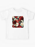 Vintage Red And Teal Floral Baroque Elegance Nightgarden Kids T-Shirt