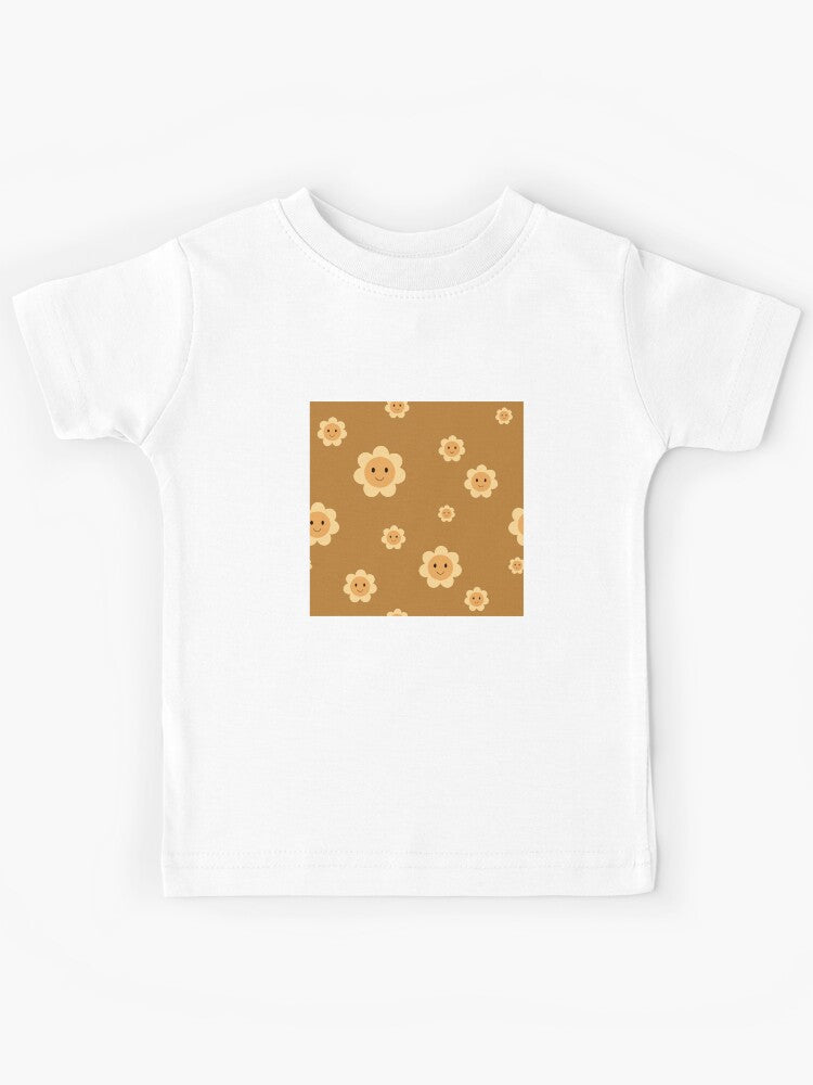 Retro Flower Power Pattern Kids T-Shirt