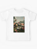 Old Retro Car Taken By Flowers Kids T-Shirt