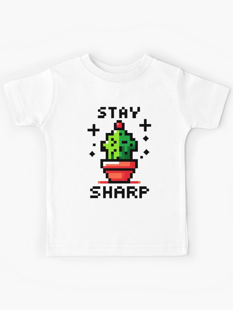 Stay Sharp 8-bit Cactus Love Kids T-Shirt