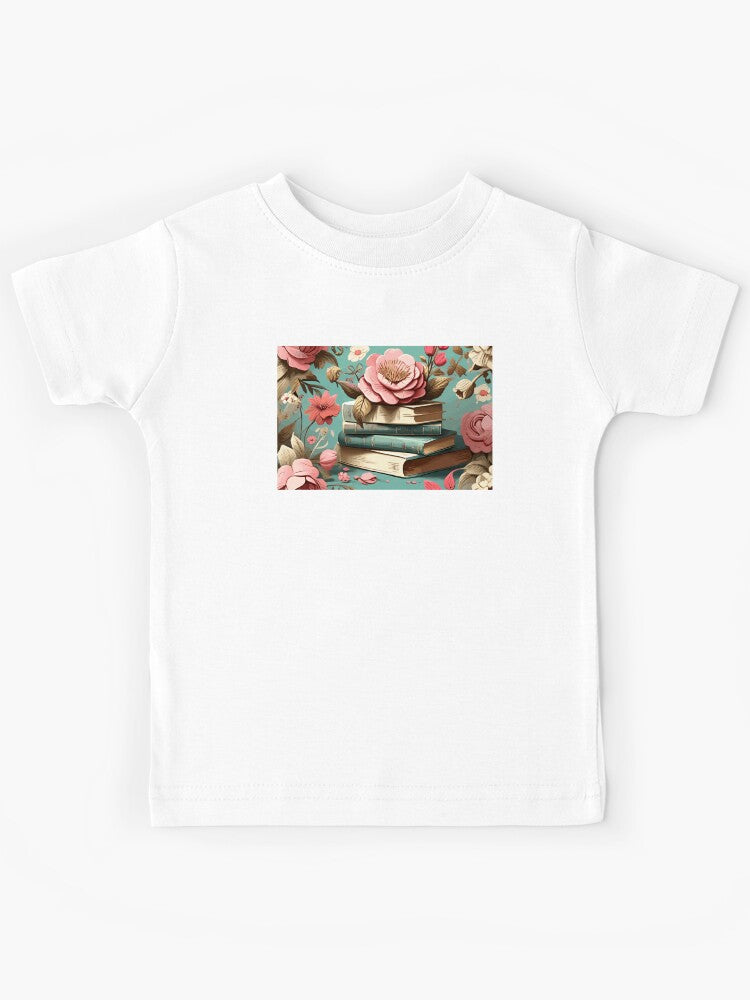 Enchanted Bookshelf Garden Kids T-Shirt