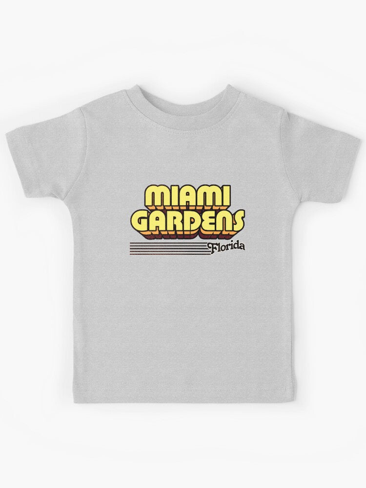 Miami Gardens Florida Retro Stripes Kids T-Shirt