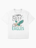 Philadelphia Football Team Just a Girl Who Loves M Oversized T-Shirt