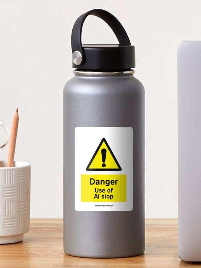 Warning Sticker Danger Use of Ai Slop Sticker