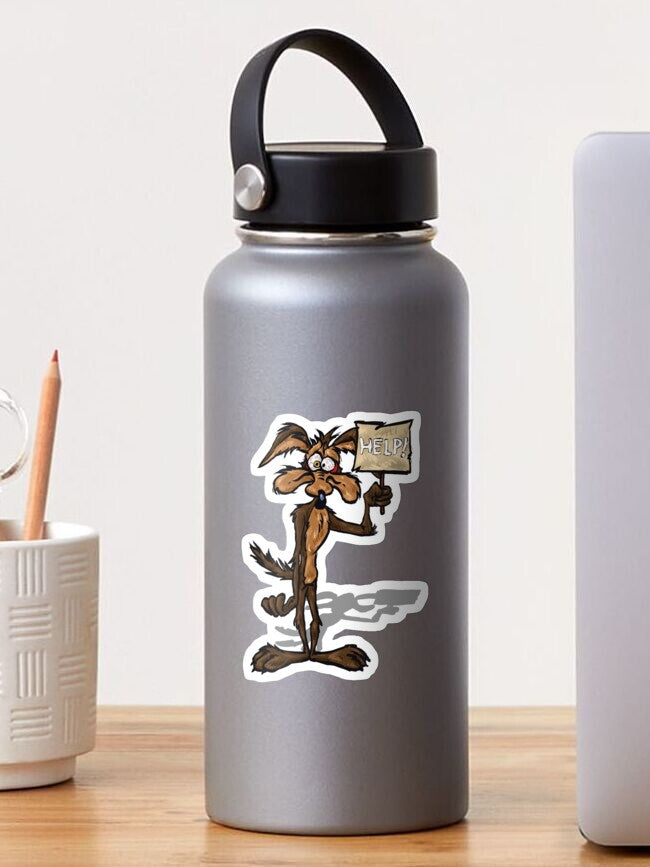 wile e coyote pop art print Sticker