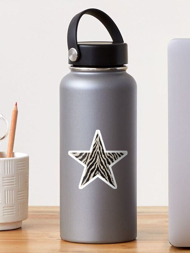 zebra print star Sticker