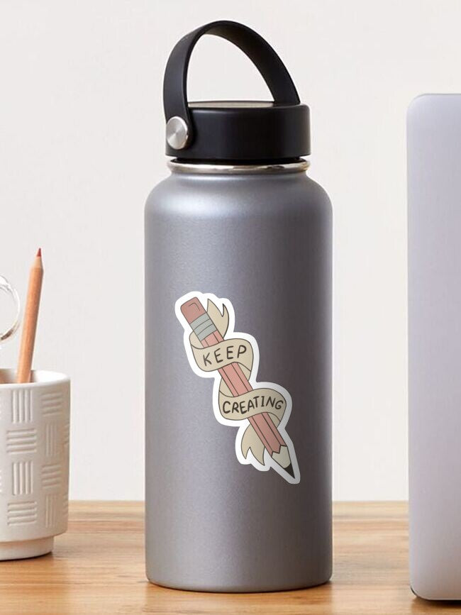 Pale Pink Keep Creating Sticker