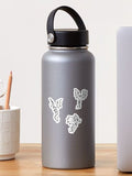 dragons and stars pack black and white Sticker