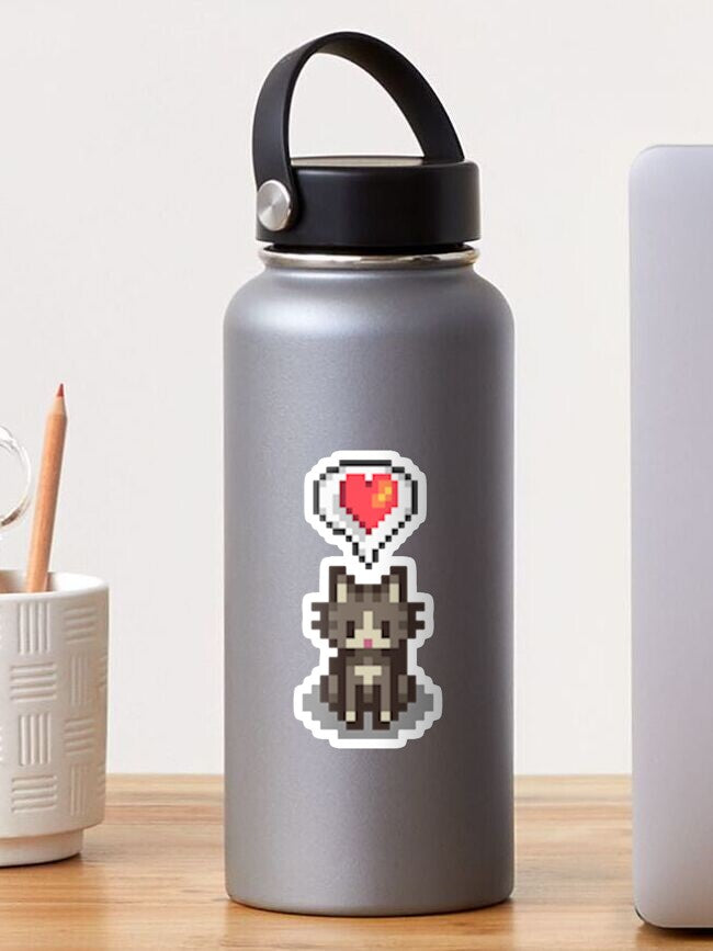 Stardew Valley Happy Grey Cat Sticker
