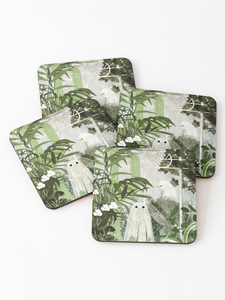 There's A Ghost in the Greenhouse Again Coasters (Set of 4)