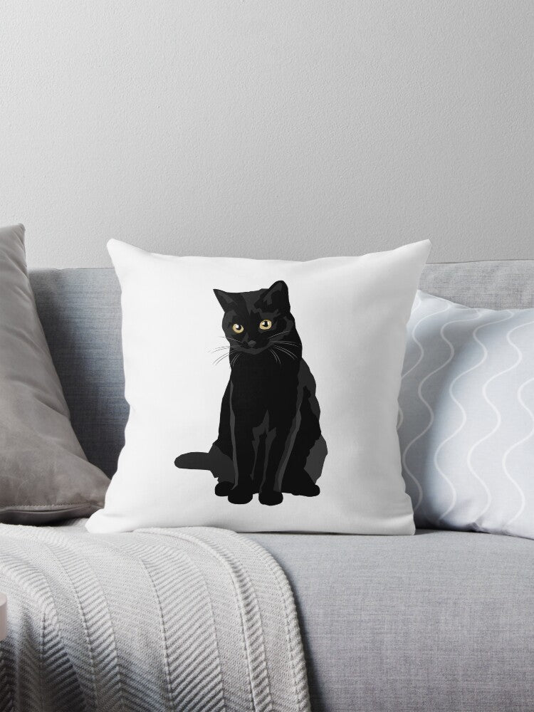 Black Cat Pillow